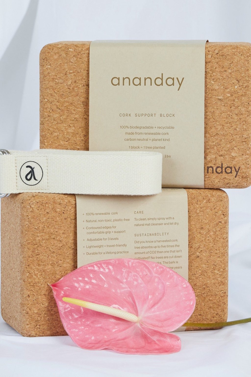 Yoga Block & Strap Set by Ananday - Reprise Activewear