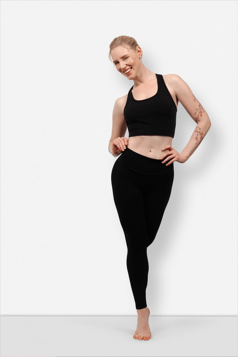 Black Pencil Seamless Leggings  Womens workout outfits, Tops for leggings,  Fitness fashion